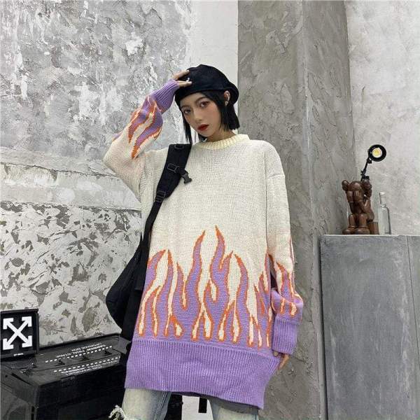 Sweter streetwearowy Flammes
