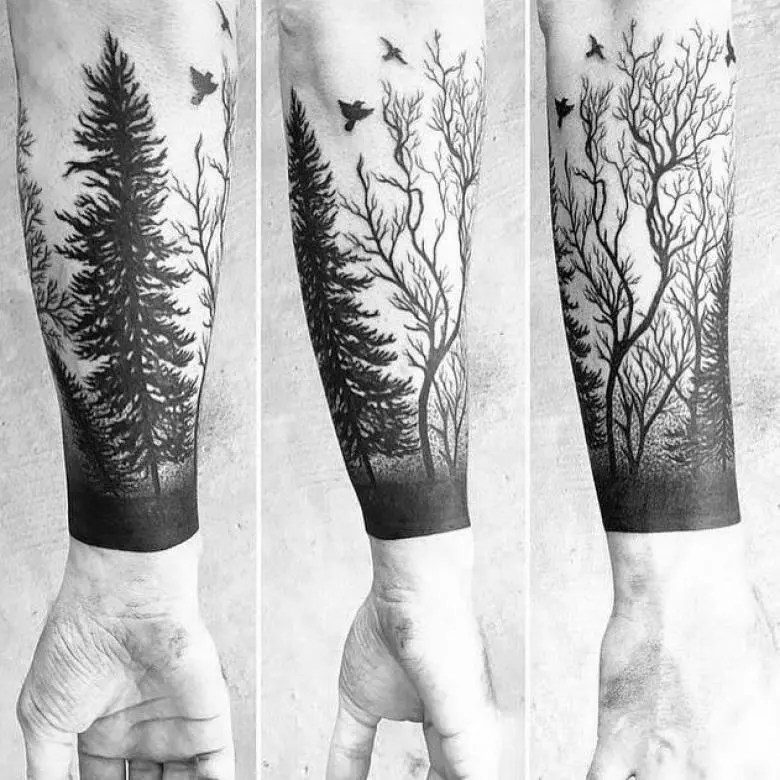 Forest Tattoo Around The Arm: Meaning, 40 Photos And Sketches 780_x_780_jpg