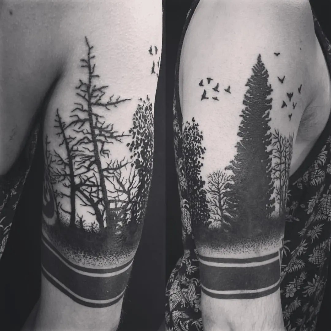 Forest Tattoo Around The Arm: Meaning, 40 Photos And Sketches 1080_x_1080_jpg