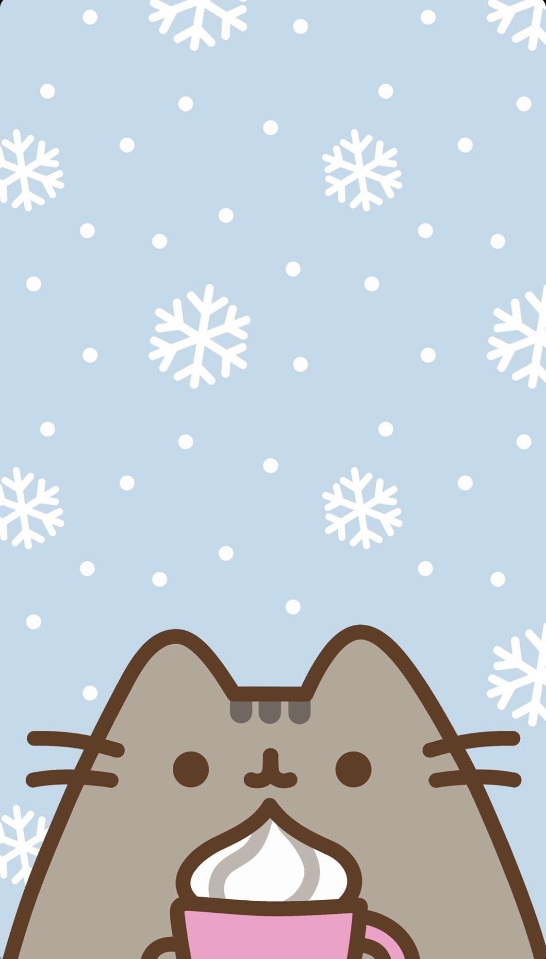Pusheen winter wallpaper