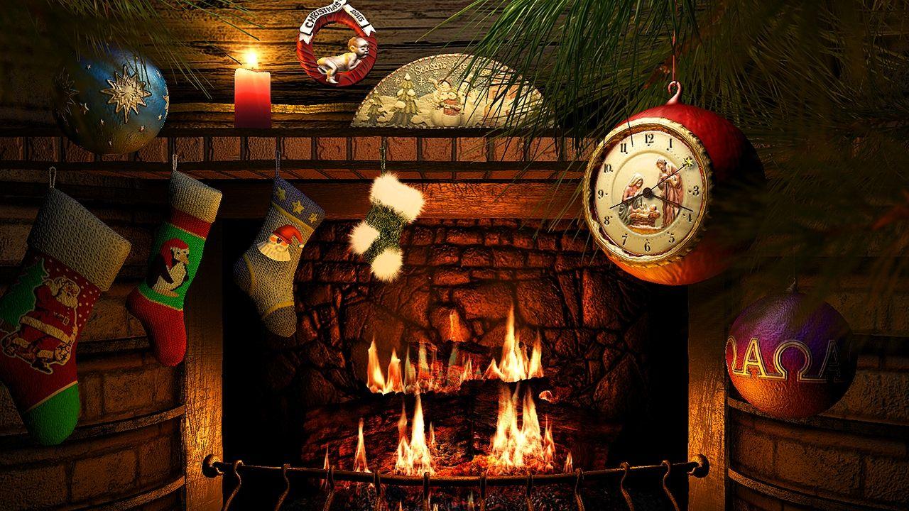 Christmas Fireplace Wallpapers Top Free Christmas Fireplace Backgrounds Wallpaperaccess