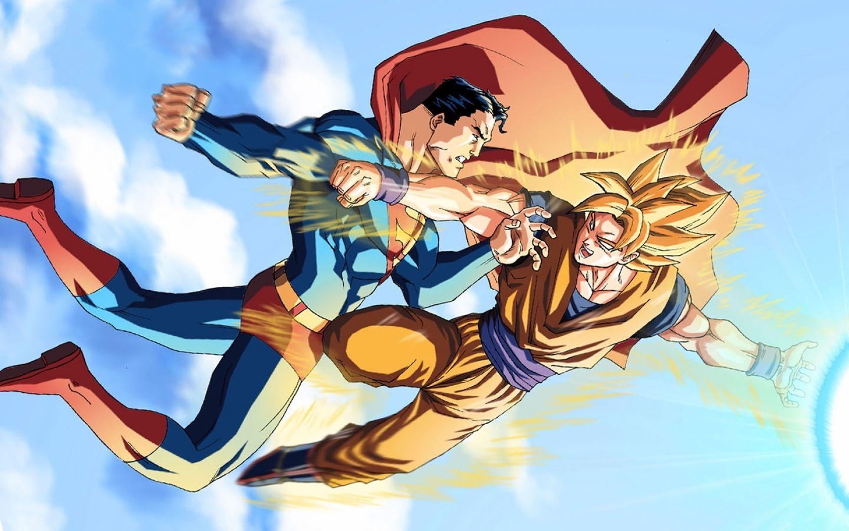Goku Vs Superman Wallpapers Top Free Goku Vs Superman Backgrounds Wallpaperaccess