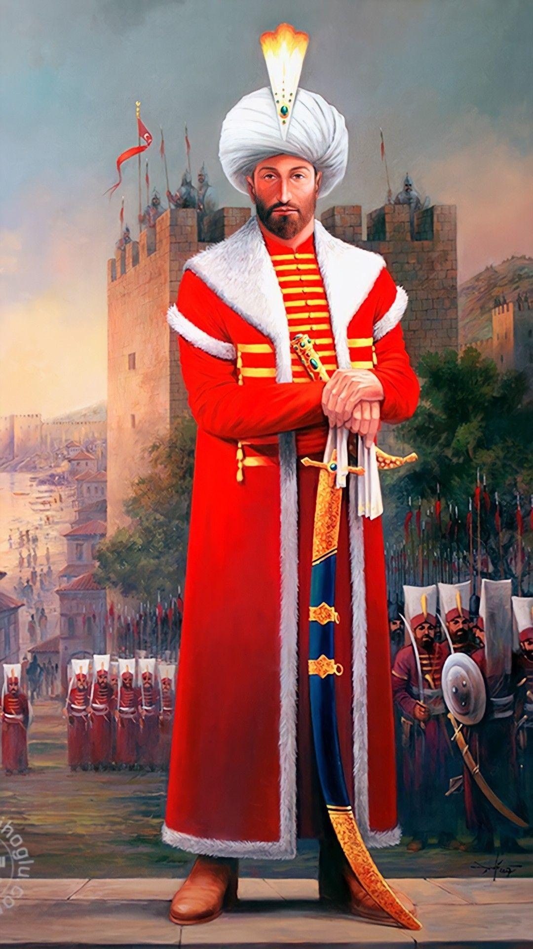 Fatih sultan mehmet karakalem çizimi