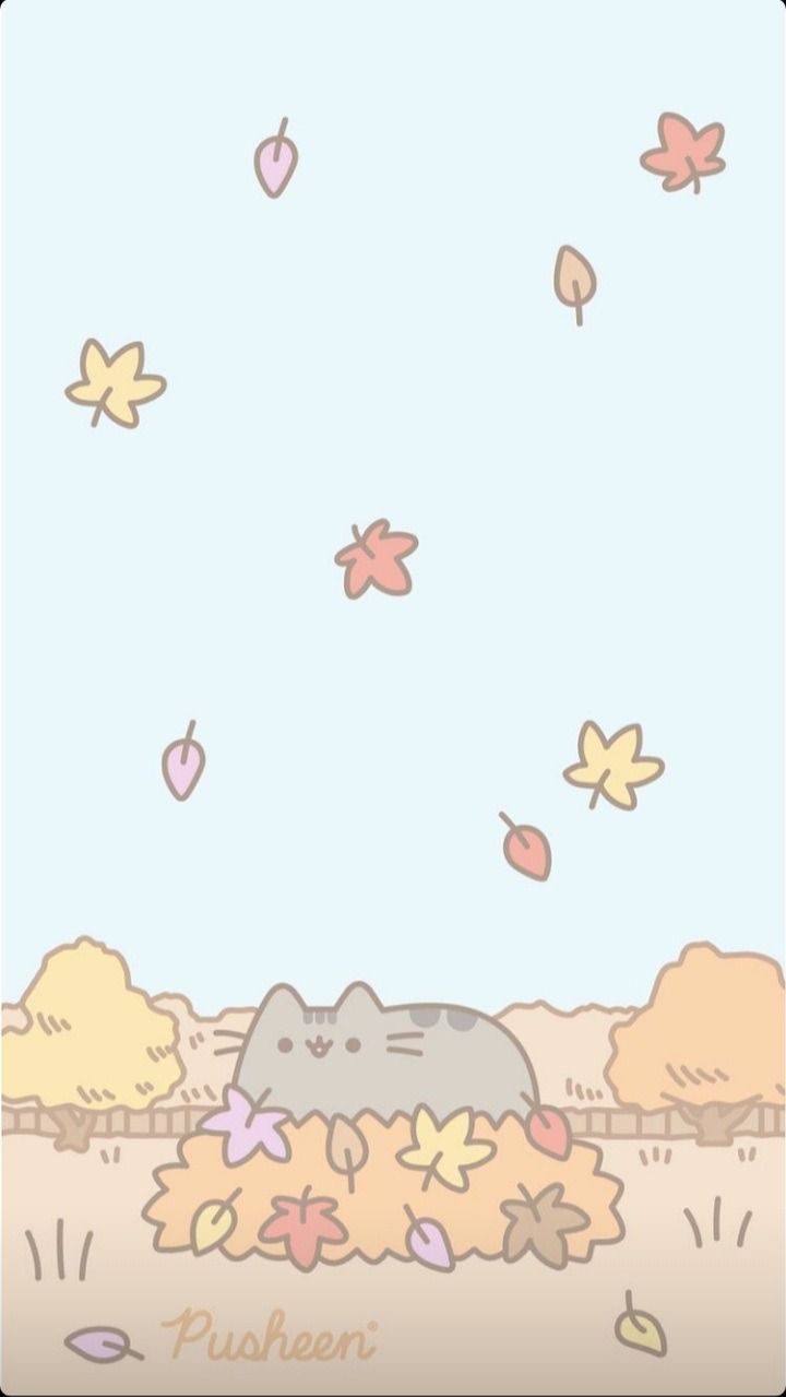 Fall pusheen wallpaper