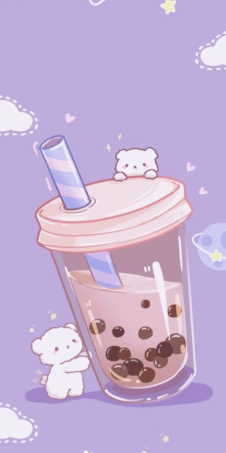 Aesthetic cute boba wallpaper