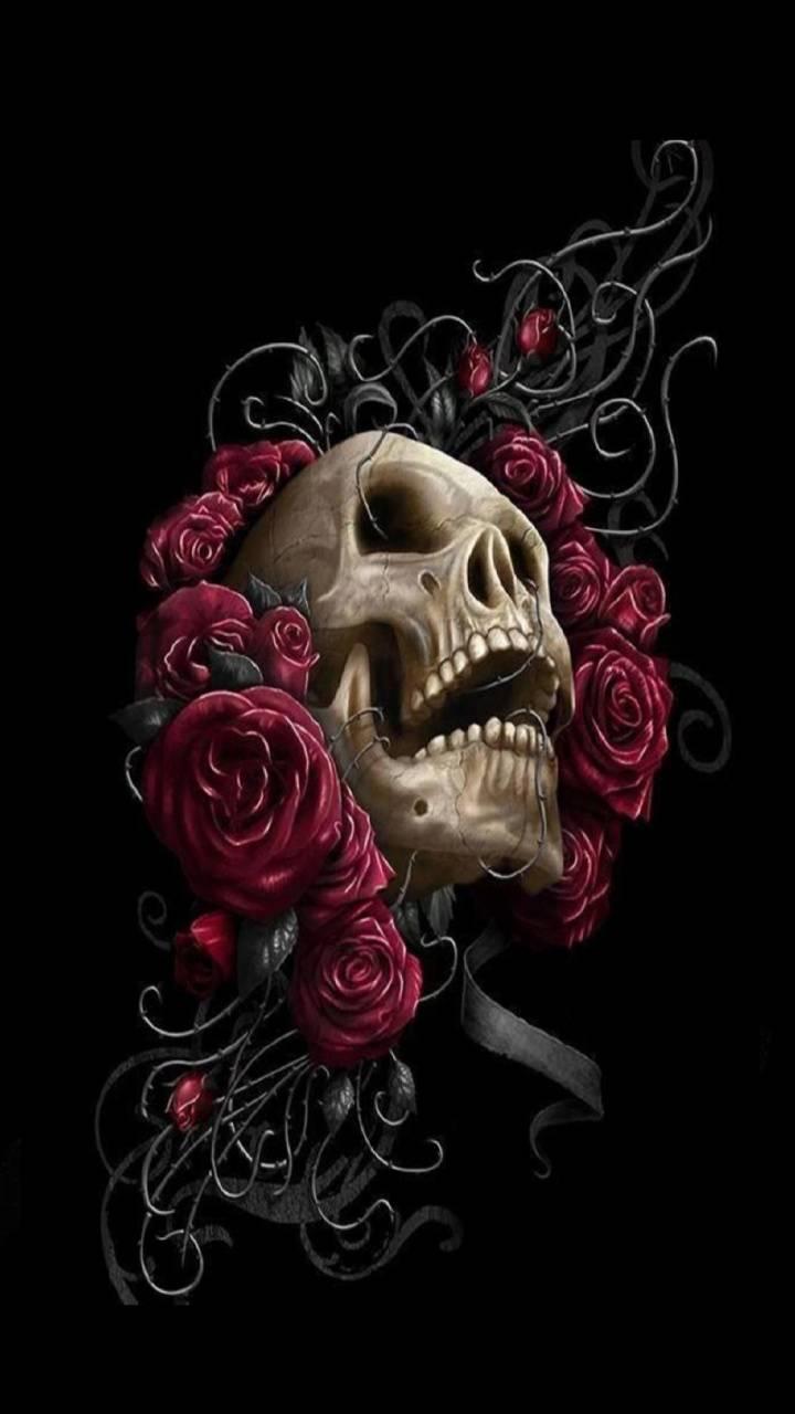 Rose skull wallpaper