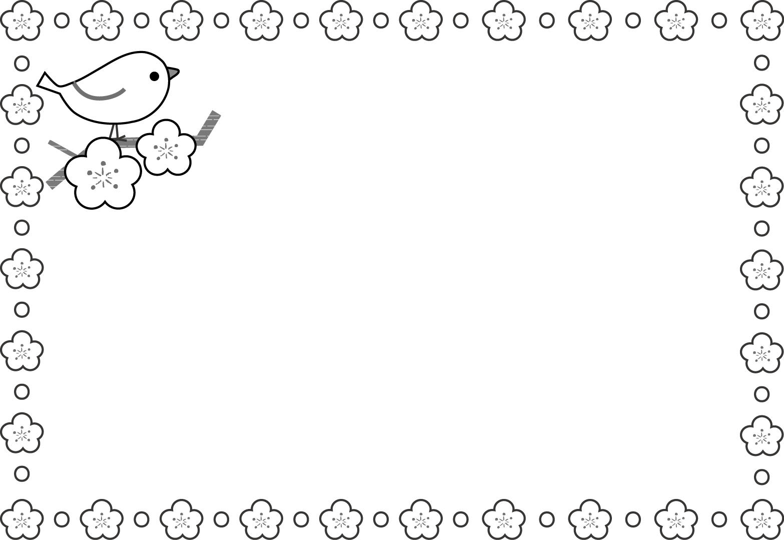 春のイラスト（無料イラスト素材）梅・うぐいす