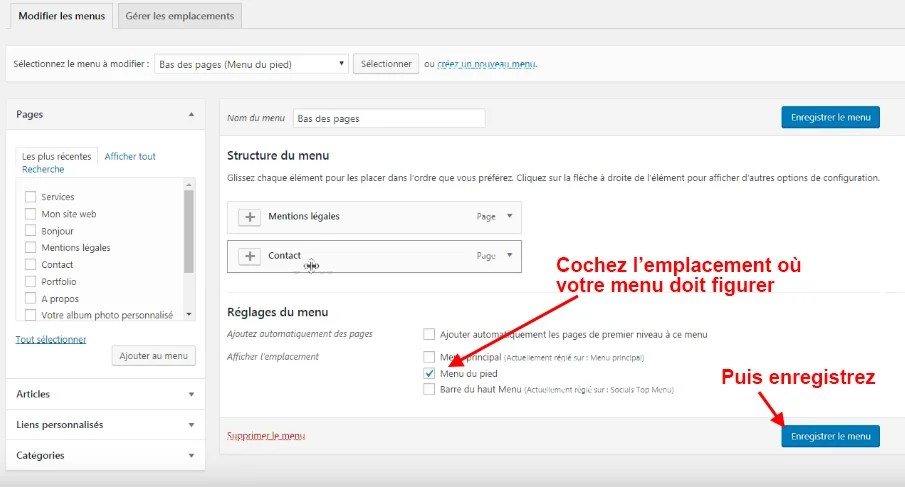 Comment gérer les menus Wordpress - Web-tutos.com