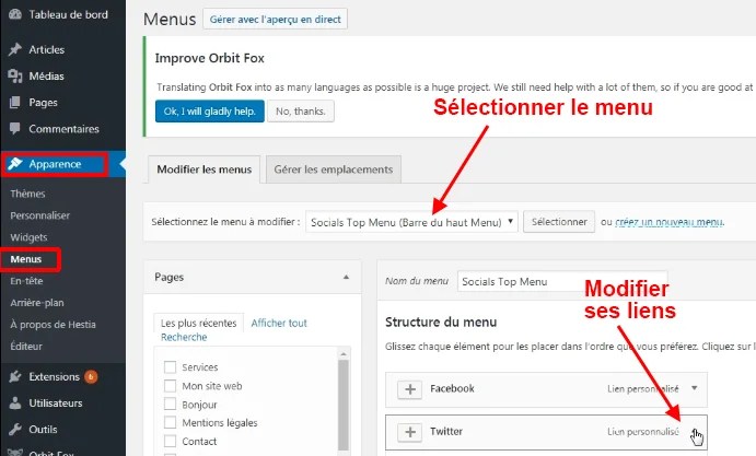 Comment gérer les menus Wordpress - Web-tutos.com