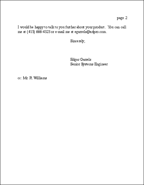 Letters of Inquiry