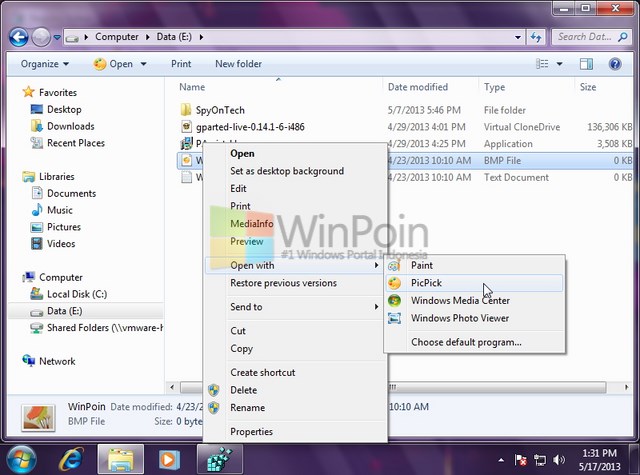 Cara Menghapus Aplikasi dari Open With pada Konteks Menu Klik Kiri Windows 7  | WinPoin