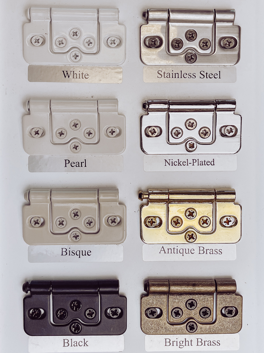 Plantation shutter hinges