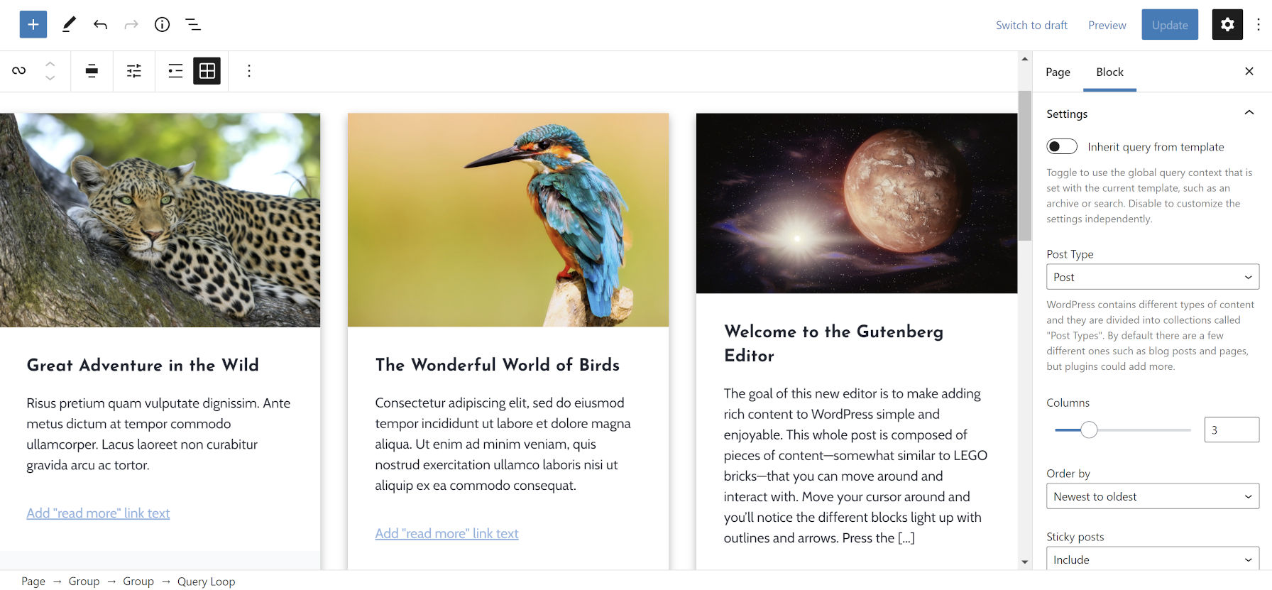 Gutenberg 10.9 Renames the Query Block, Adds Collapsible List View Items, and Rolls Out Rich URL Previews