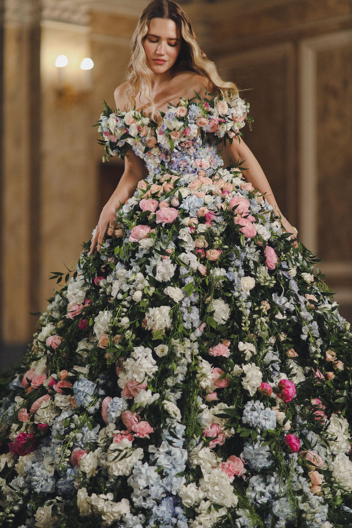 Ukrainian Bridal Designer Marks Start of Spring With Real Floral Gown