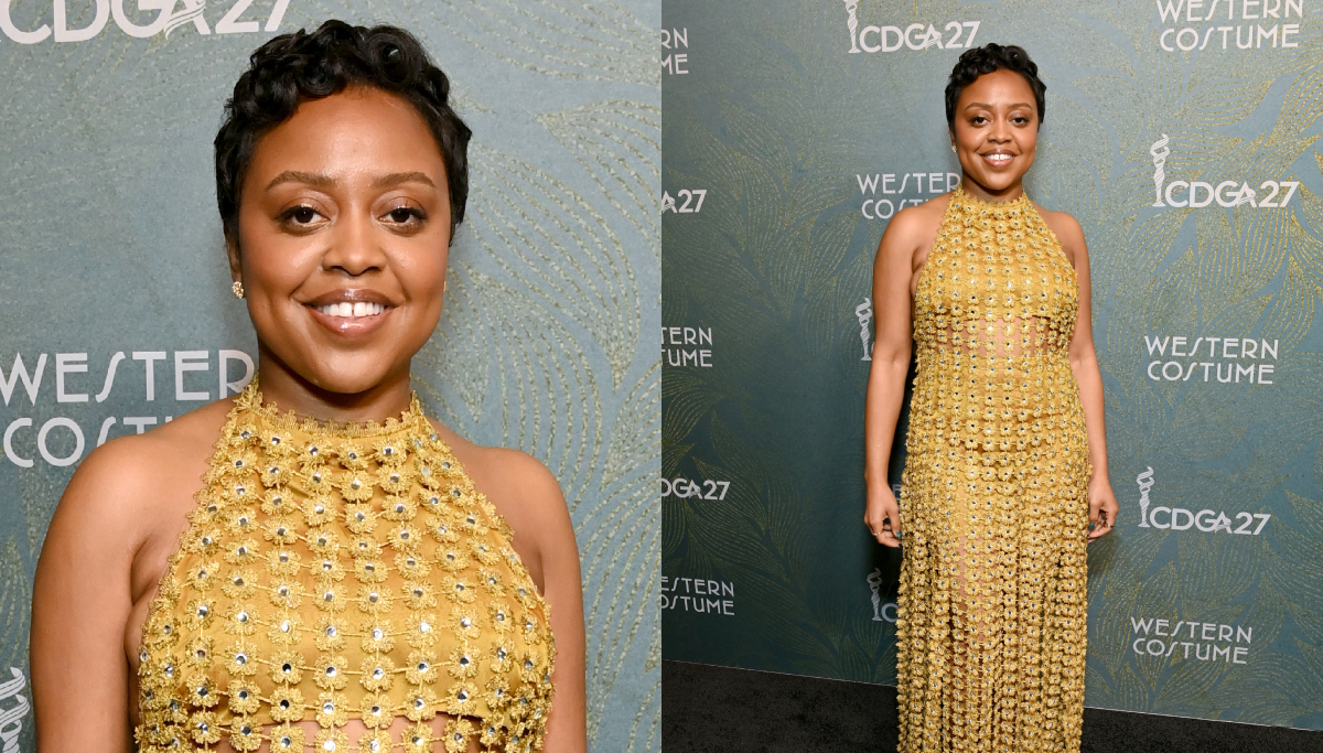 Quinta Brunson Brings Flower Power to CDGA 2025 in Sheer Yellow Dress With Allover Floral Detailing
