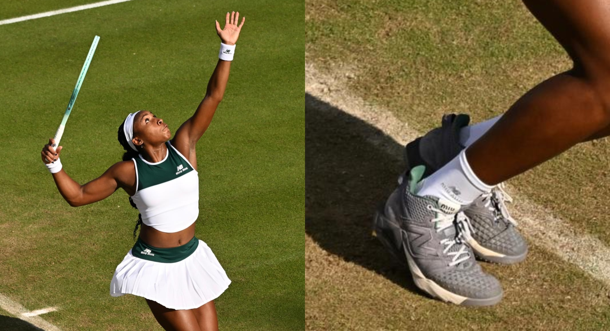 Coco Gauff Competes in Berlin Wearing Miu Miu x New Balance Kit and Co-branded Sneakers