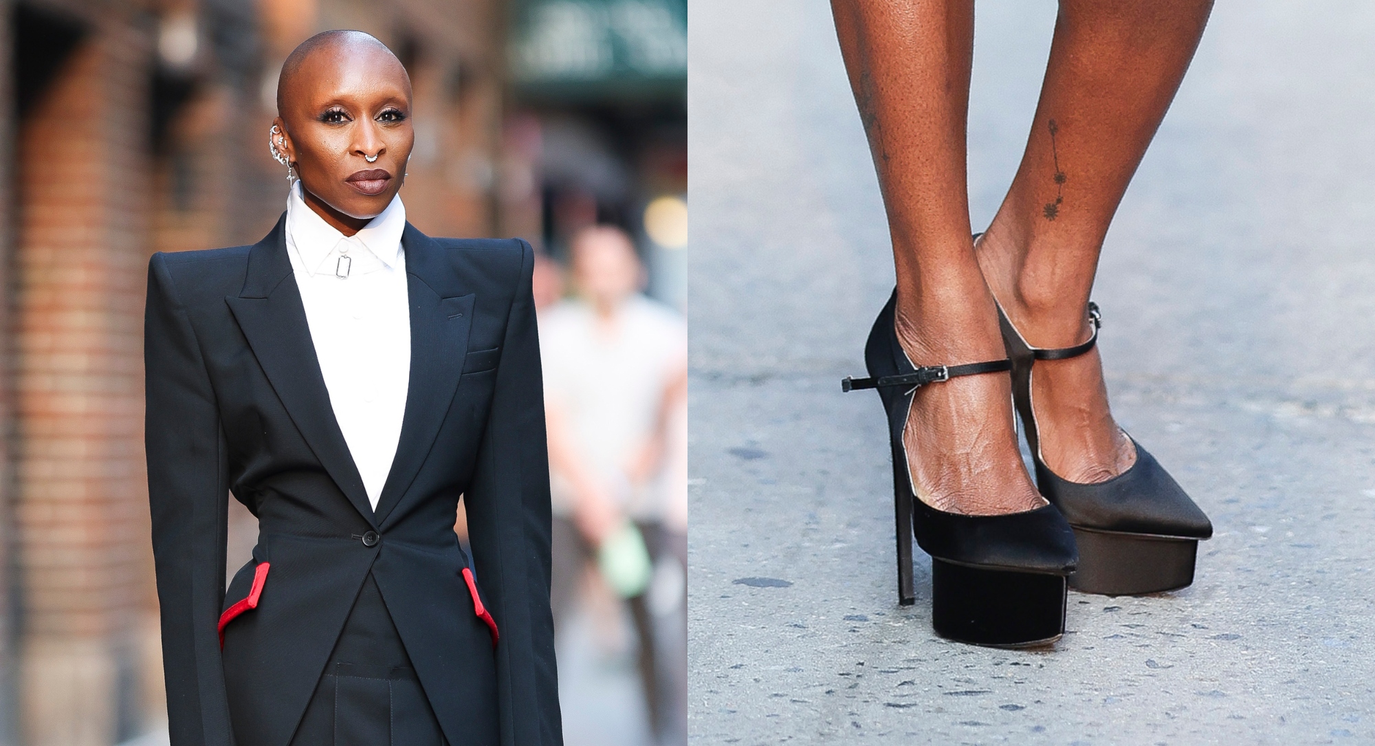 Cynthia Erivo Once Again Proves Her Passion for High Heels With Platform Pumps From Giambattista Valli on ‘Stephen Colbert’