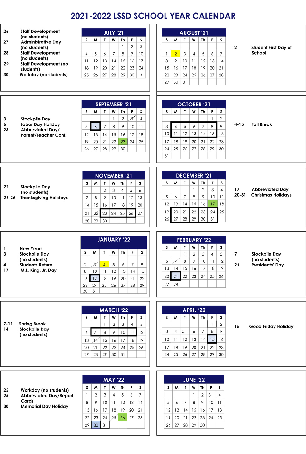 Lausd 26-27 Calendar B Basis
