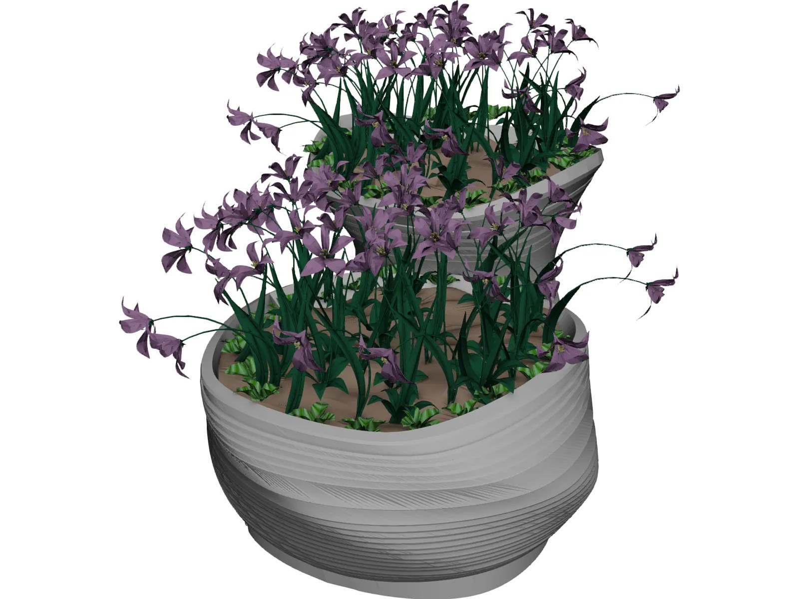 Flower Bed With Flowers 3d Model 3d Cad Browser