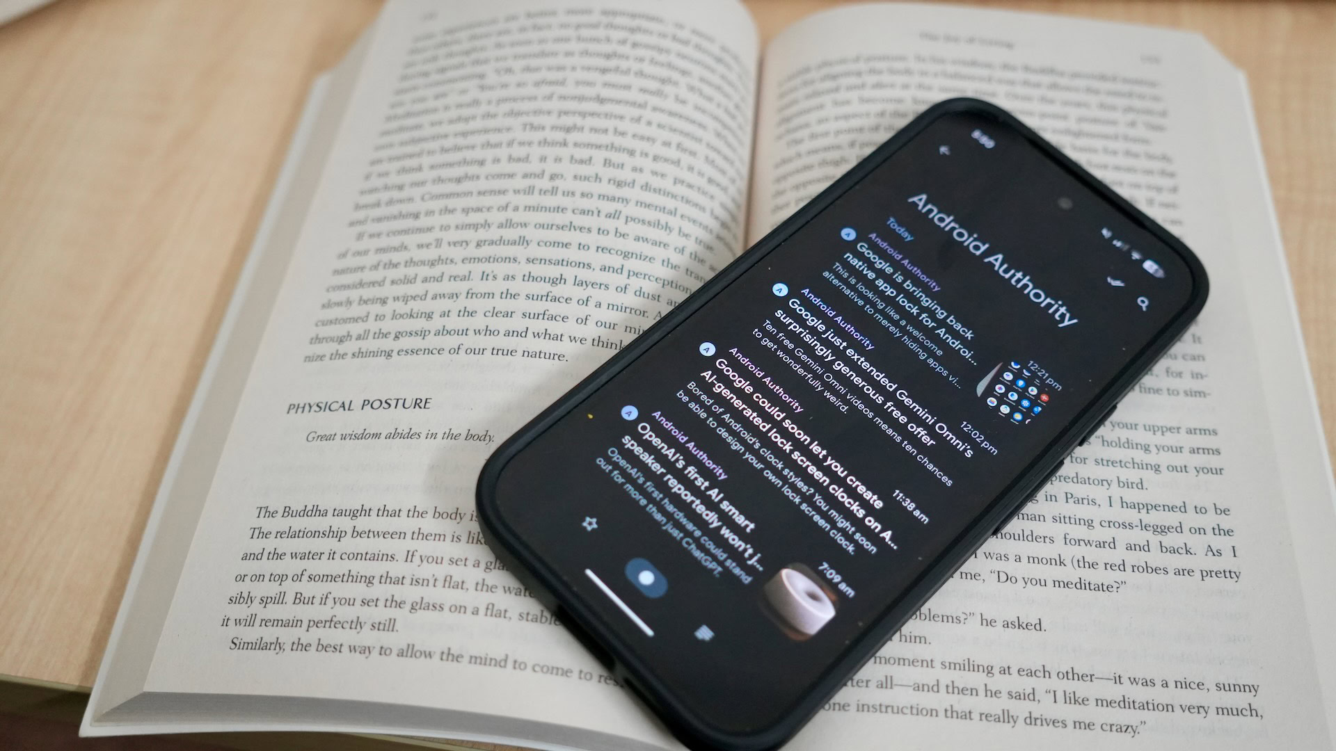 Read You app on a book. Read You RSS reader shown on top of a paperback book.