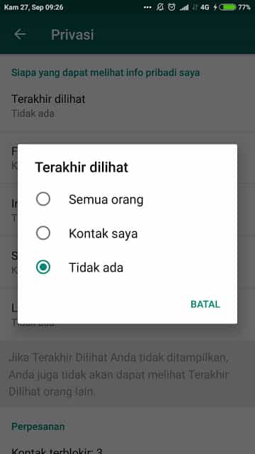 cara setting wa agar tidak terlihat online dan tulisan mengetik