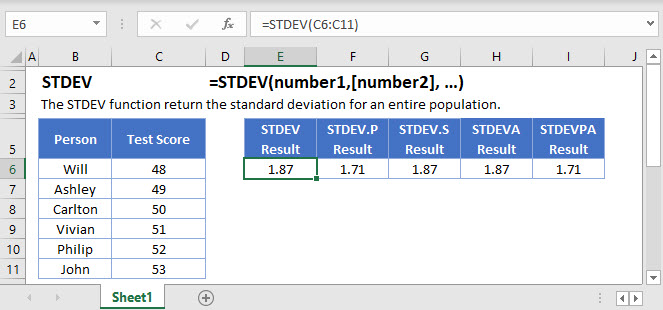 Standard Deviation - Excel and Google Sheets - Automate Excel