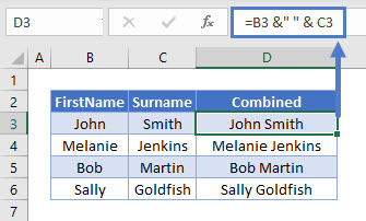 Combine First and Last Names in Excel & Google Sheets - Automate Excel