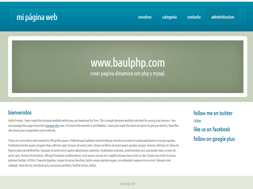 Sitio Web Dinamico Simple Con Php Y Mysql Baulphp