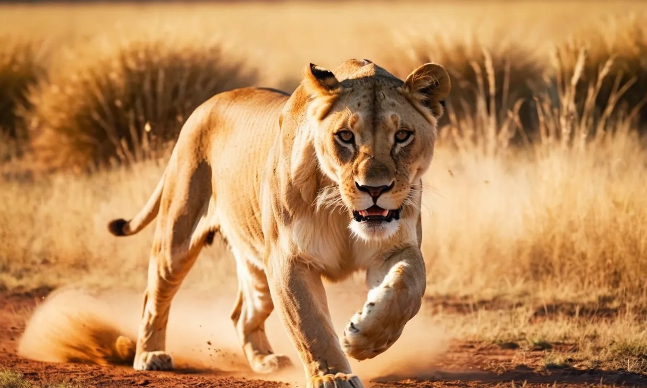 A Lion Runs At 45 Mph