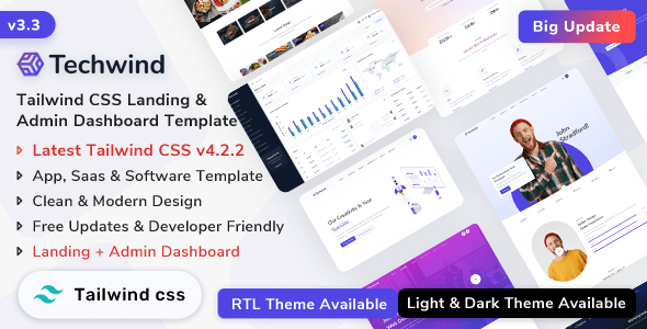 Techwind – App, Saas & Software Landing & Admin Dashboard Tailwind CSS Template Techwind – App, Saas & Software Landing & Admin Dashboard Tailwind CSS Template