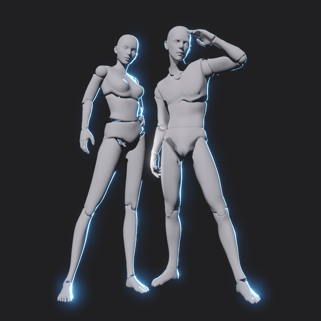 Blend Swap | BodyChan - BodyKun | Posable Drawing Figures Poseable figures for drawing