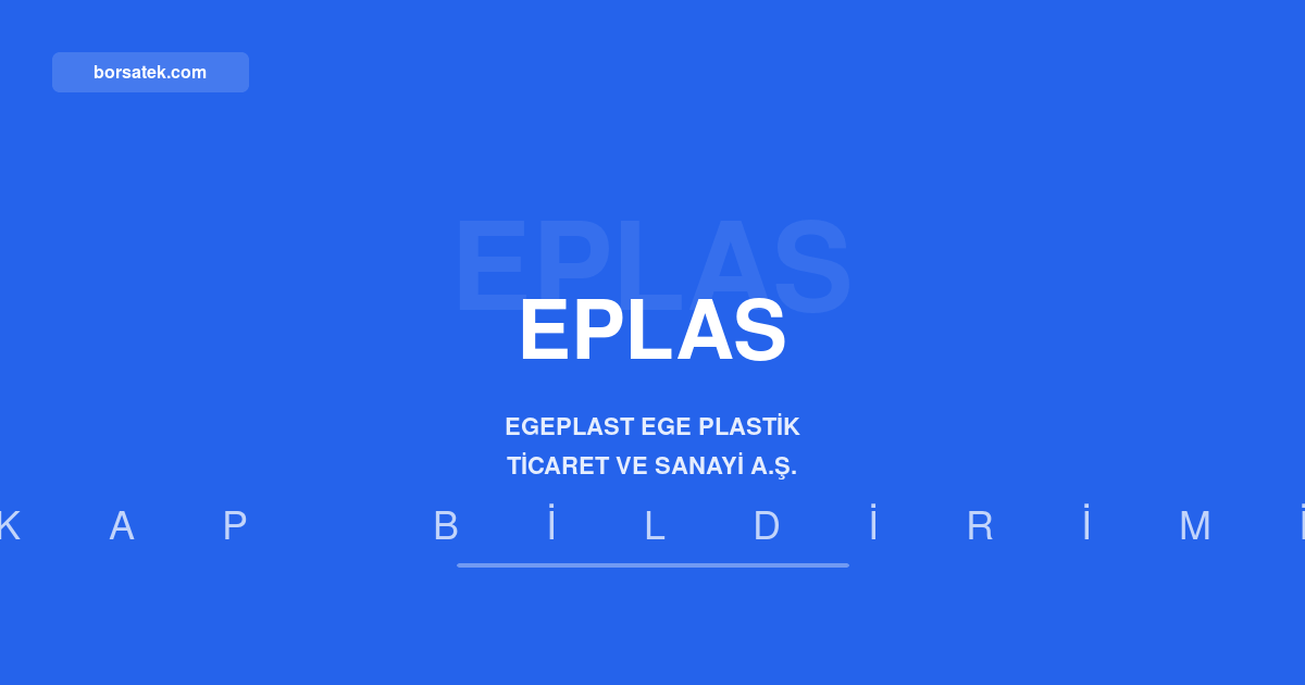 Egeplast'ฤฑn baฤlฤฑ ลirketi ile TMSF arasฤฑnda nihai protokol imzalandฤฑ Borsatek
