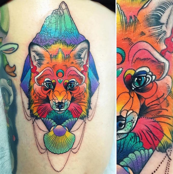 Katie Shocrylas' Colorful Tattoos Channel Lisa Frank 683_x_680_jpg