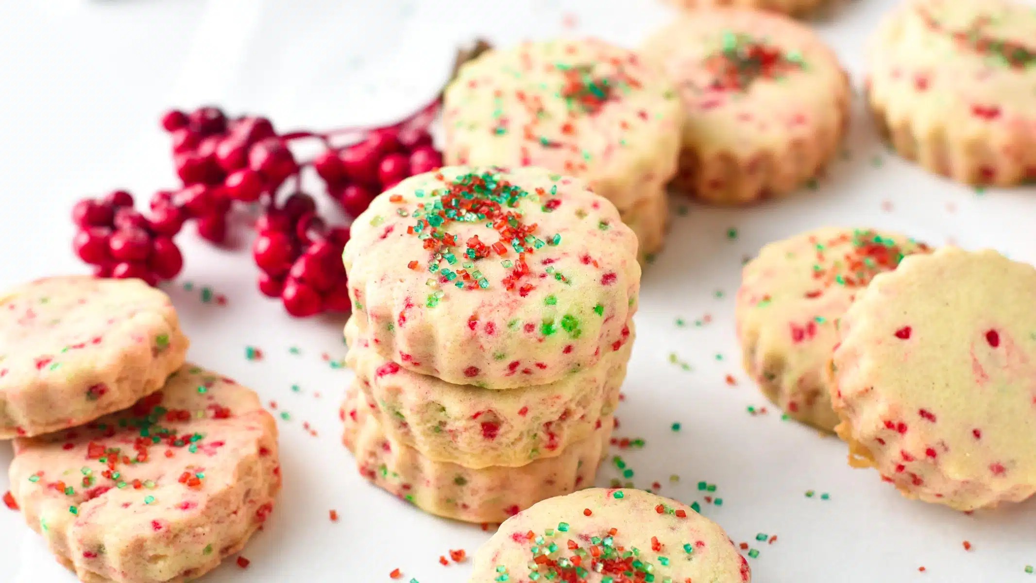 Christmas Cookies With Red And Green Sprinkles