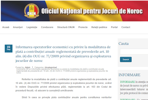 Onjn Modalitatea De PlatÄ A ContribuÈiei Anuale Organizarea Èi Exploatarea Jocurilor De Noroc Cabinetexpert Ro Blog Contabilitate