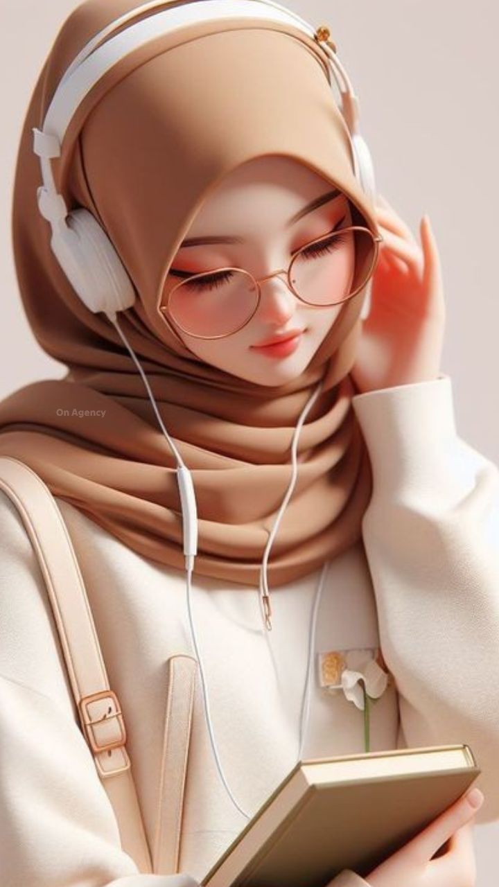 خلفيات بنات انمي محجبات