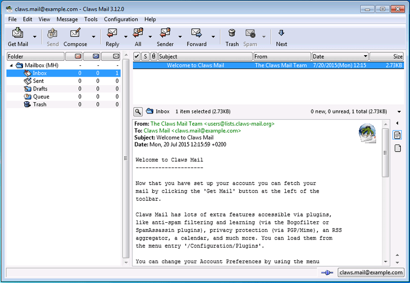 Claws Mail For Windows
