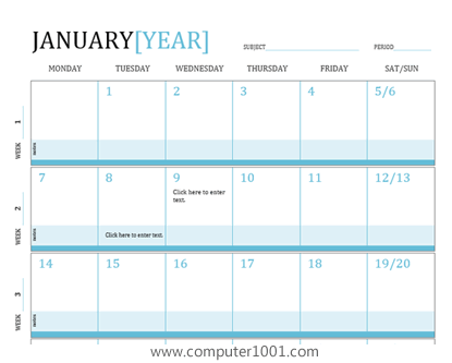 10 Template Microsoft Word untuk Membuat Kalender Setiap Tahun – Computer  1001