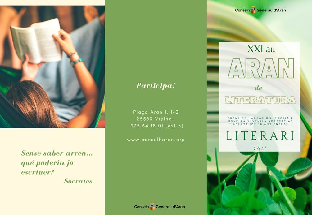 El Conselh Generau D Aran Organiza Una Nueva Edicion Del Concurso Literario Aran De Literatura Conselh Generau D Aran
