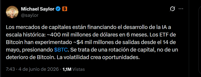 L’essor de l’IA draine les capitaux du Bitcoin, selon Michael Saylor L’essor de l’IA draine les capitaux du Bitcoin, selon Michael Saylor