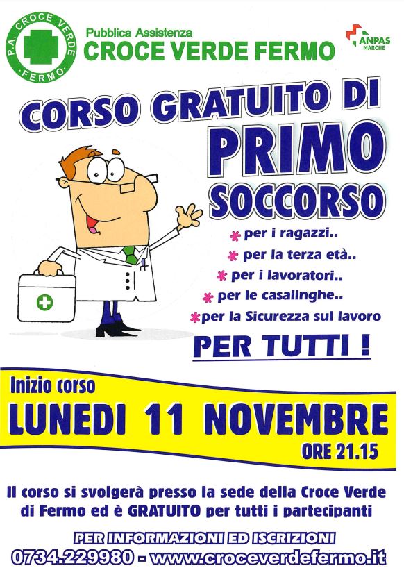 Ripartono Le Lezioni Gratuite Di Primo Soccorso Della Croce Verde Fermo | Cronache Fermane 831_x_582_jpg
