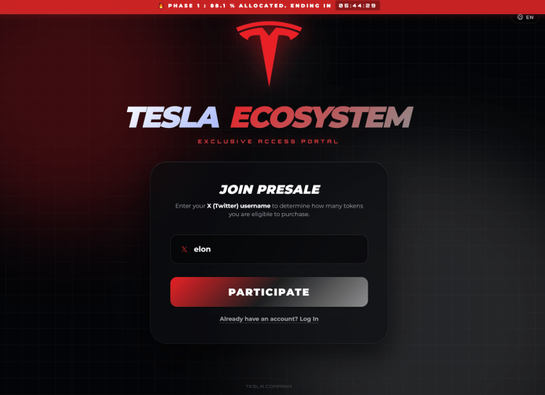 $500 scam kit builds a fake $TSLA presale and screens wallets before draining them.