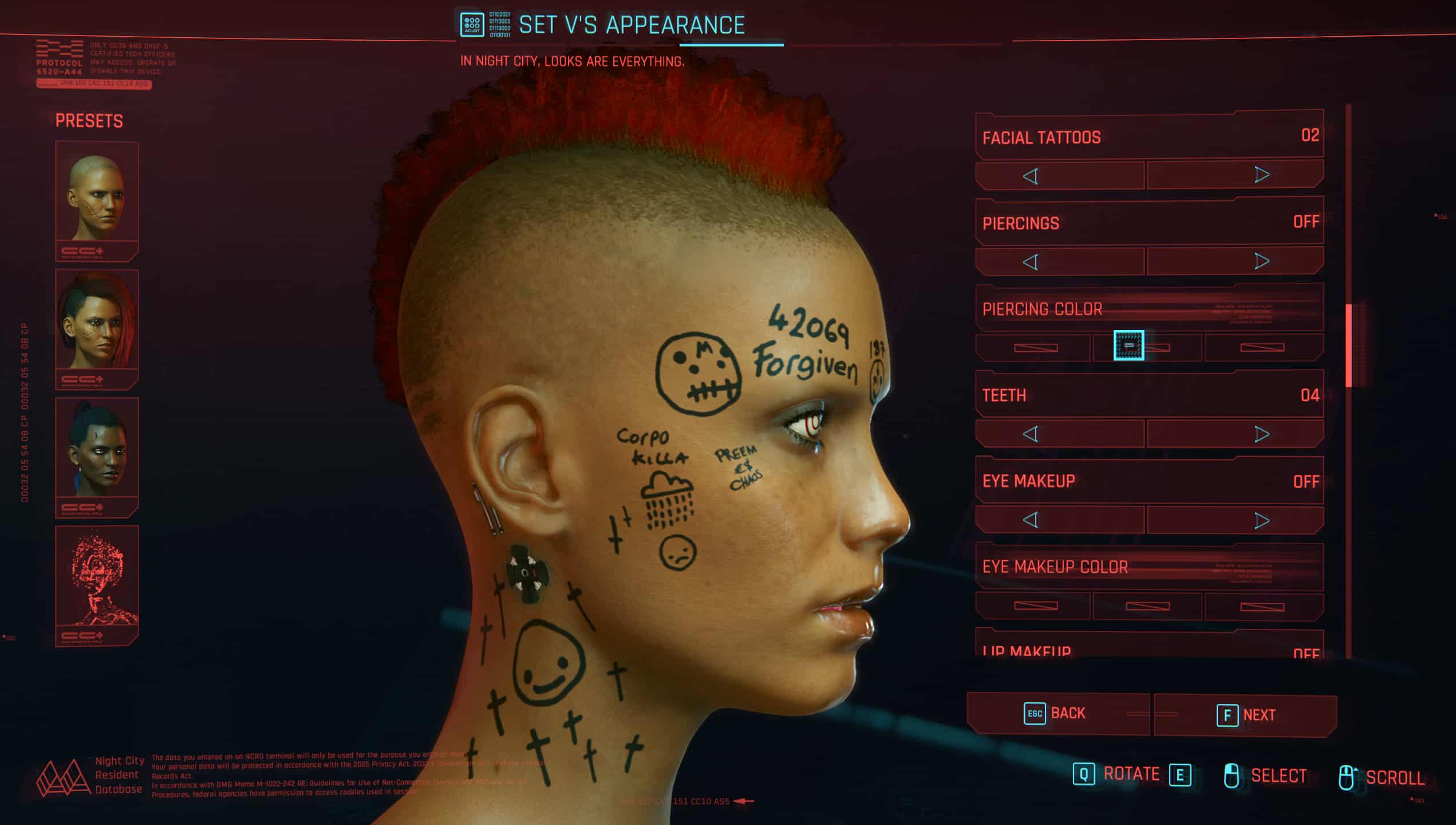 Zero F's Face Tattoos - Cyberpunk 2077 Mod 1440_x_2543_jpg