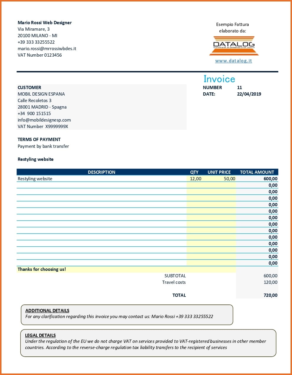 Modello Fattura Excel: Esempi Scaricabili Online E Come Compilarli - Datalog® 1271_x_990_jpg