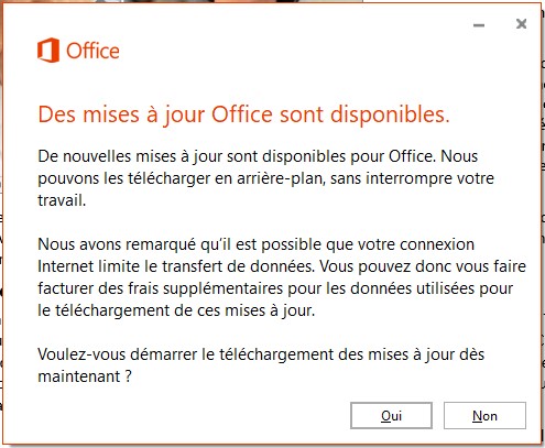 Difficulté pour mise à jour Office 2016