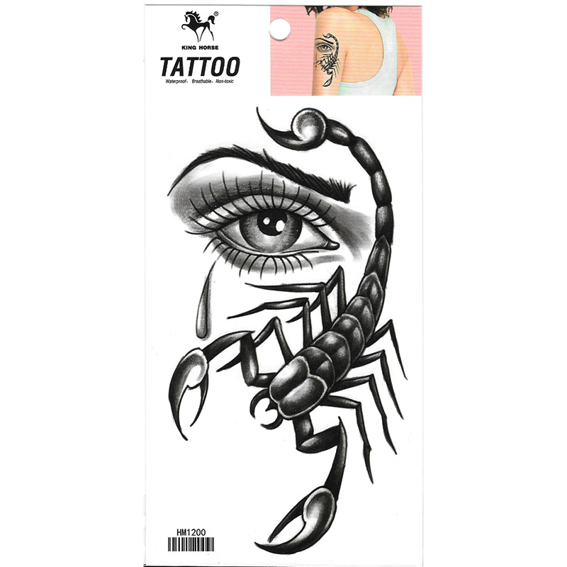 Hm1200 Big Scorpion With Eye Dark Grey Men Body Art Tattoo Sticker 800_x_800_jpg
