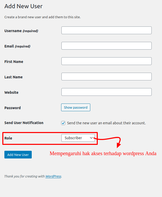 Menentukan Role Users WordPress – Tutorial Domosquare.com