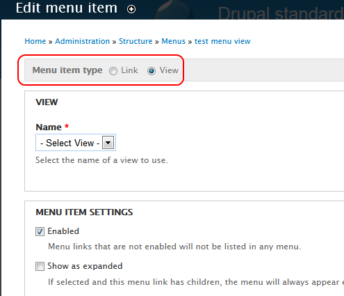 Menu Views | Drupal.org