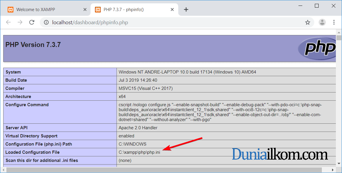 Tutorial Belajar PHP: Cara Mengubah File Konfigurasi PHP (php.ini) |  Duniailkom