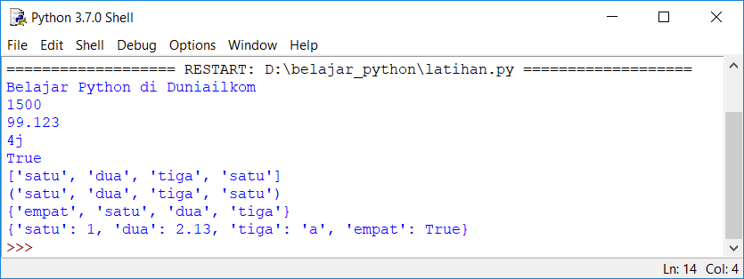 Jenis-jenis Tipe Data dalam Bahasa Python | Duniailkom